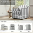 thumbnail image 6 of UIXE Swivel Accent Chair, Fabric Upholstered Arm Chair for Living Room, Modern Club Armchair Comfy Single Sofa Bedroom Reading Seat, Stripe Gray, 6 of 8