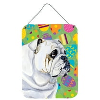Bulldog English Easter Eggtravaganza Wall or Door Hanging Prints