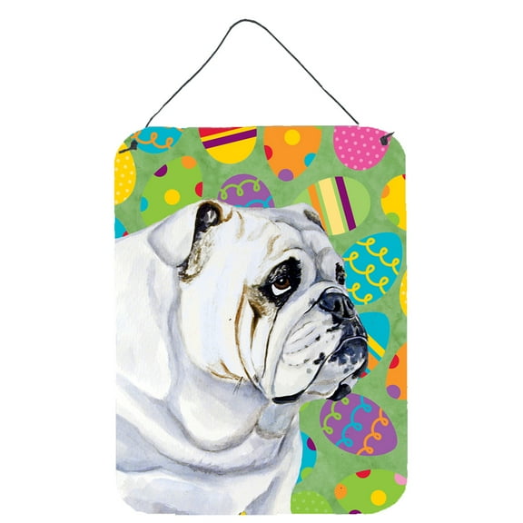 Bulldog English Easter Eggtravaganza Wall or Door Hanging Prints