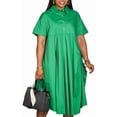 thumbnail image 2 of Plus Size Dresses for Women Sexy Ruched Shirt Dress A-line Dresese for Church, 2 of 7