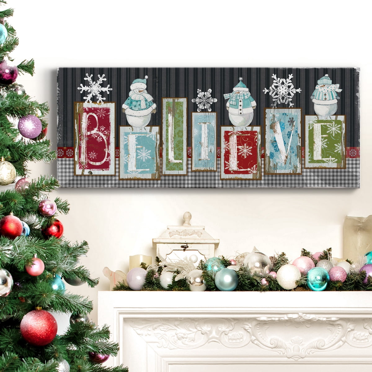 Snowman Believe Premium Gallery Wrapped Canvas - Ready to Hang