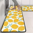 thumbnail image 2 of Kitchen Rugs Sets Of 2,Yellow Lemon Fruit Leaves White Pattern Anti Fatigue Kitchen Mat Rugs Non Slip Washable,Decorative Kitchen Floor Mats for Kitchen,Sink,Laundry,17"x47"+17"x47", 2 of 5