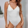 thumbnail image 2 of Swimsuit for Women 2024 Pimelu One-Piece Swimsuit for Women Womens Monokini Bathing Suit Sexy Deep V Neck Slim Fit Strap Swimwear Summer Beach Pool Party Push up Swimsuit Tankini, 2 of 7