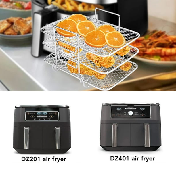 Air Fryer Silicone Pot 2PCS en Silicone pour Ninja Foodi Dual DZ201/DZ401  Friteuse Air Fryer Rack Accessoire Facile à Nettoyer pour Air Fryer Four