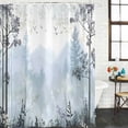thumbnail image 2 of Foggy Forest Bathroom Shower Curtains with 12 Hooks Polyester Waterproof Shower Curtain for Stalls and Bathtubs Vintage Mountain Botanical Decorative Bathroom Privacy Curtain 36x72 Inches, 2 of 9