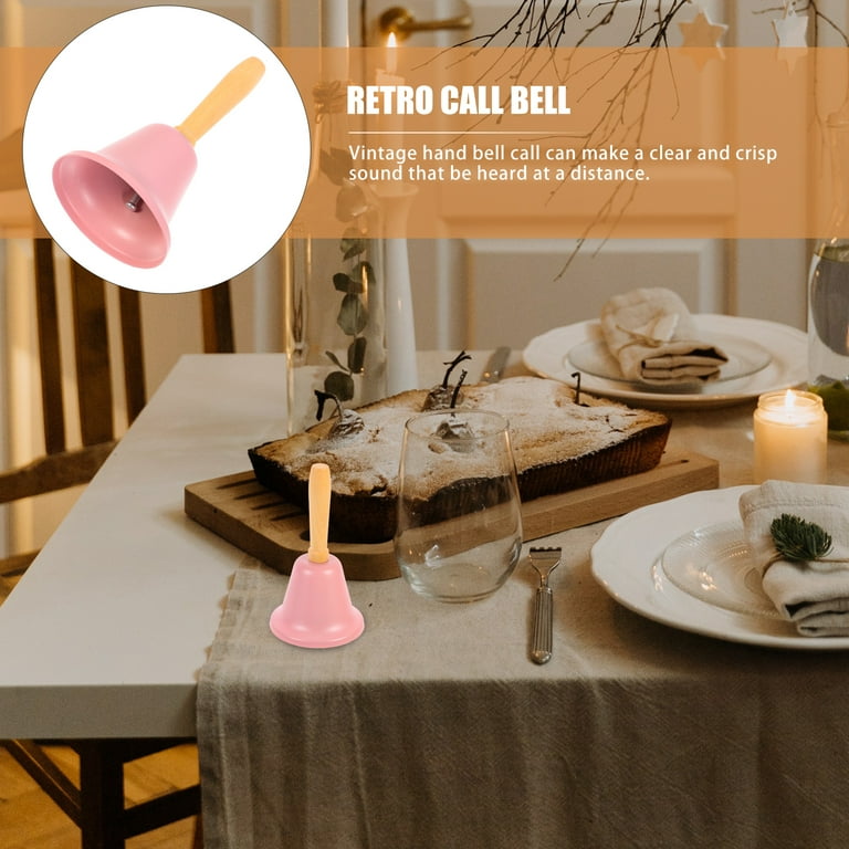 Zcyifa Christmas Hand Bell Iron Service Call Bell with Wood