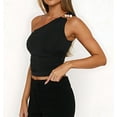 thumbnail image 5 of Summer Halter Tops for Women Deep V Neck Crop Tank Top Backless Tankini Top Black M, 5 of 9