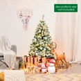 thumbnail image 2 of Patiojoy 4.5FT Pre-lit Artificial Hinged Christmas Pine Tree Snow Flocked Decoration Tree, 2 of 8