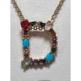 thumbnail image 3 of cadena con dije de inicial letra D, chapa de oro de 18 kilates, zirconias de colores Maria Almudena casual, 3 of 3