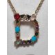 thumbnail image 3 of cadena con dije de inicial letra D, chapa de oro de 18 kilates, zirconias de colores Maria Almudena casual, 3 of 3