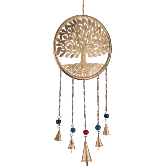Vivanta Wind Chime - Metal Yard Patio Decor with Rustic Bells & Beads, Indoor Outdoor Garden Zen Ornament, 20 Inches