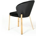 thumbnail image 2 of Velvet Curved Back Dining Chair with Metal Legs, Set of 2, Black and Gold- Saltoro Sherpi, 2 of 5