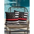 thumbnail image 4 of Outdoor Pillows Waterproof, Red American Flag Bedding Throw Pillows with Insert for Couch Sofa Bed, Black White Stripe US Flag Retro Wooden 16x16 Inch Pillowcases Decorative Patio Pillow Set of 2, 4 of 8
