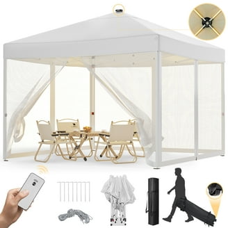 GVDV Pop Up Canopy Tent 10'x10', UV-Resistant Camping Shelter