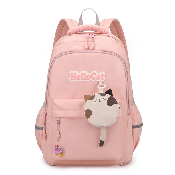 Mochila de Nylon DQrwqpou Bolso de hombro duradero dibujos animados rosa