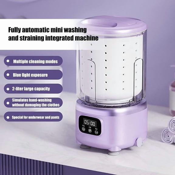 Apartment Living Portable Washing Machine with SpinBasket, Rechargeable Cordless, 3 Modes