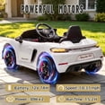 thumbnail image 5 of iYofe Porsche 718 Ride On Car for Kids, 12V Electric Car with Remote Control,Battery Powered Ride On Car for Toddlers Ages 3–6 Boys Girls Gift, 4 Wheel Suspension, Bluetooth, Music, LED Lights, White, 5 of 9