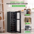 thumbnail image 2 of NutriChef PKCWCDS245 24 Bottle Fridge  Dual Zone Chiller  Adjustable Temperature 41F to 64F  Ultra Quiet Operation  Wine Cooler for Home, & Office  Free Standing 39x11x23 in Black, 2 of 7