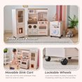 thumbnail image 3 of Teamson Kids Little Chef Savannah Wooden 3-piece Play Kitchen Set with Fridge, Sink, Stove & 21 Accessories, White, 3 of 15