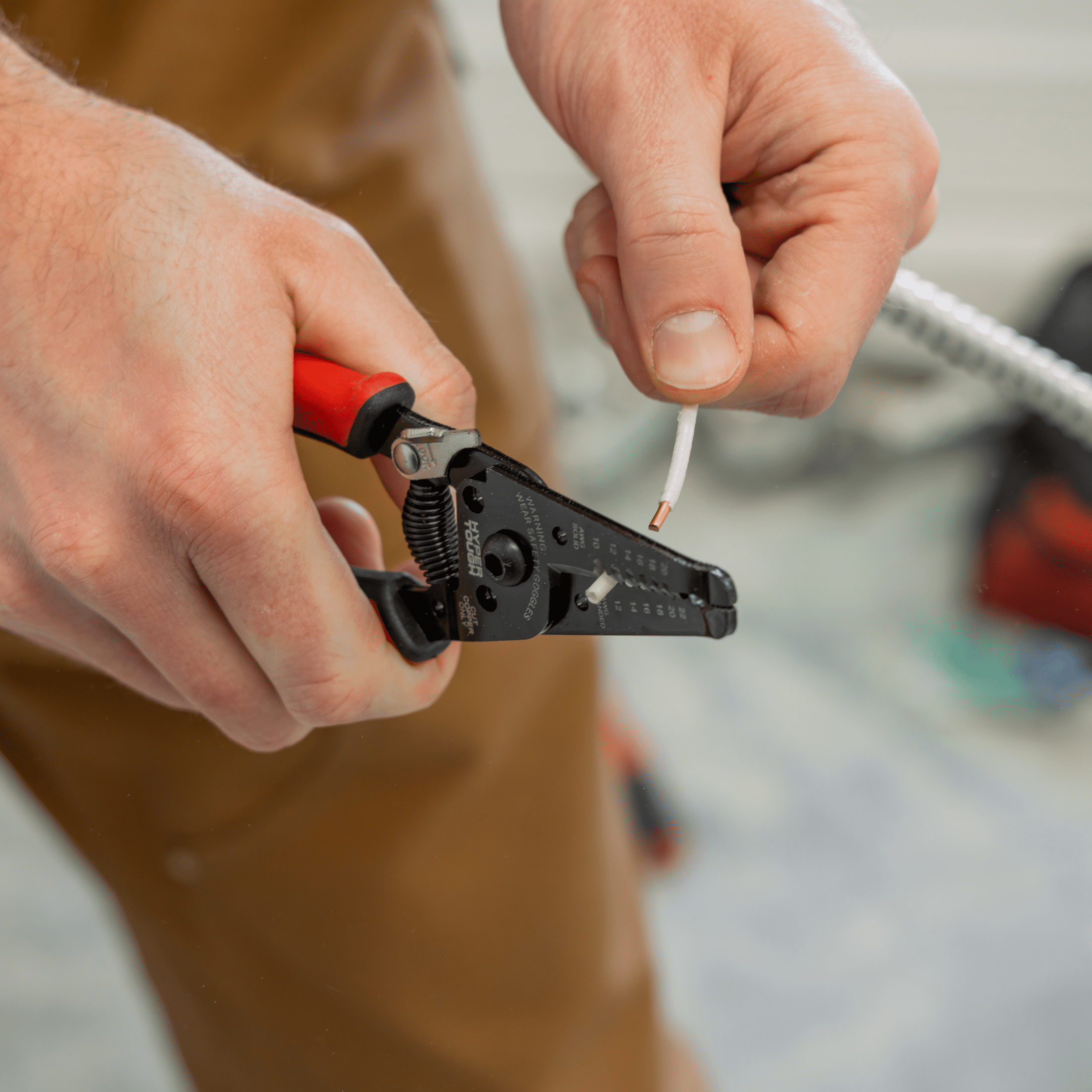 Hyper Tough 6-inch Wire Stripper with Dual Material Comfort Grips