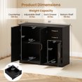 thumbnail image 3 of Gymax 40'' Sideboard Buffet Cabinet Modern Kitchen Storage Organizer w/ 2 Drawers Black, 3 of 9