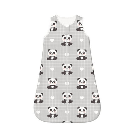 

Fotbe Panda Bear Pattern Sleep Sack - Baby Wearable Blanket with Zipper Extra Soft Cotton Sleeveless Sleeping Bag for Infants-Large