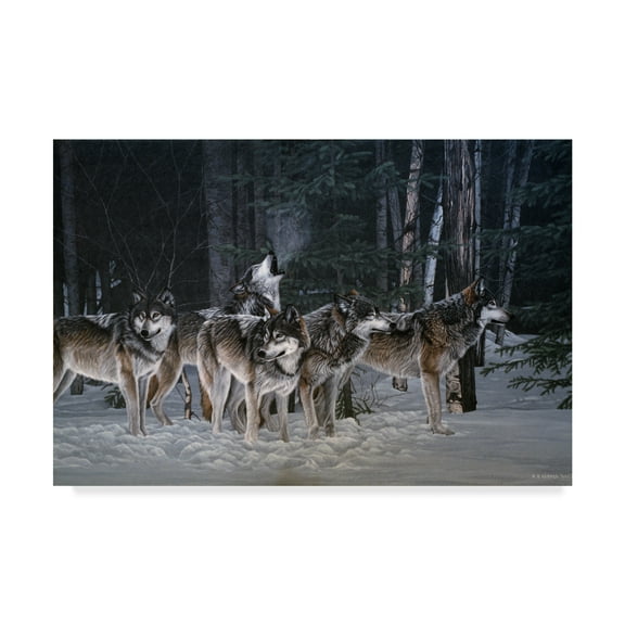 Ron Parker 'Breaking The Silence Wolves' Canvas Art