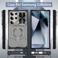 thumbnail image 2 of Military Grade Shockproof Case for Samsung Galaxy S24 Ultra 5G, Built-in N52 Magnetic Ring, Slide Camera Lens Cover, Rugged Heavy Duty Protective Phone Case, 2 of 8