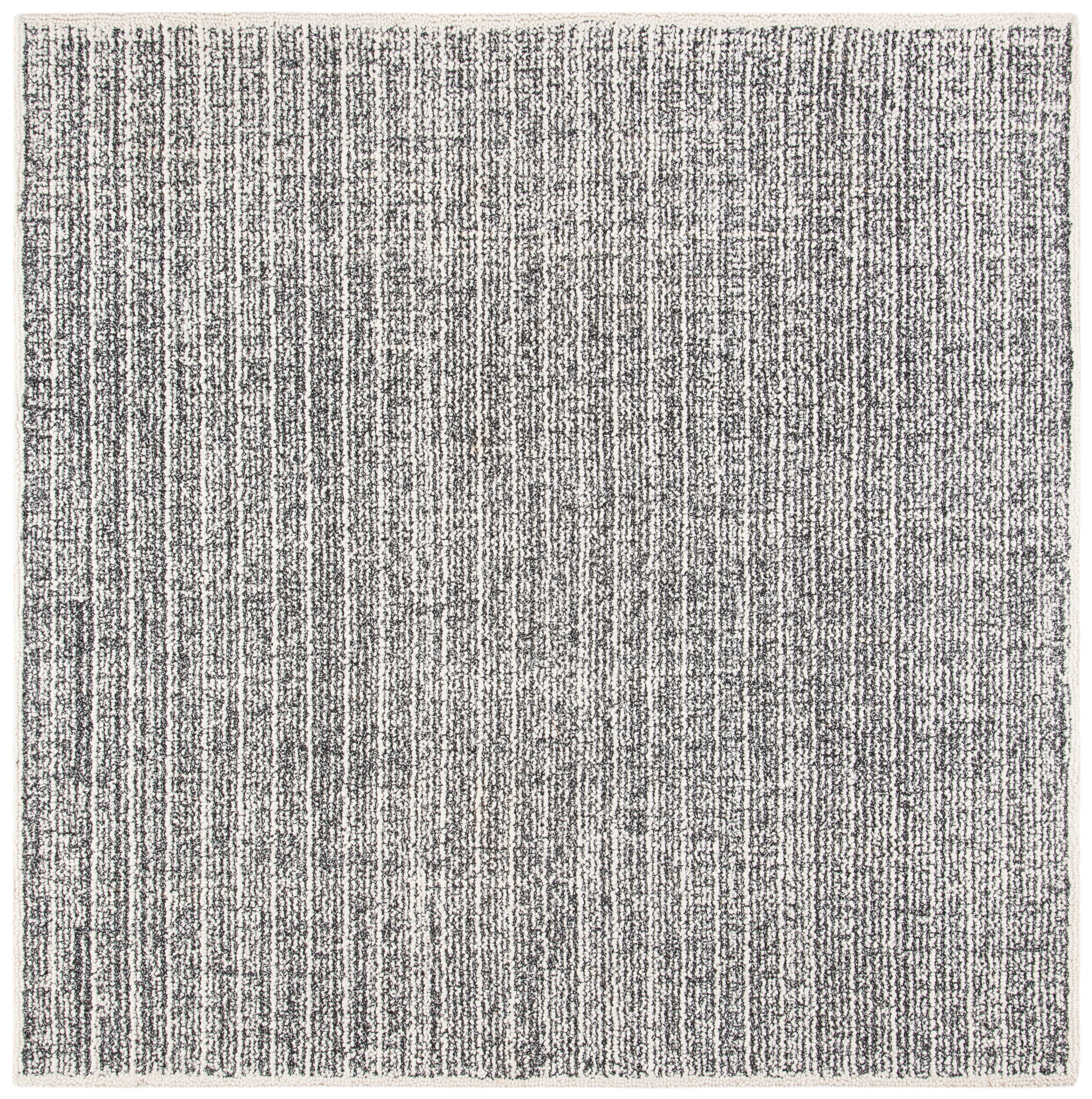 SAFAVIEH Abstract Dani Striped Area Rug, Ivory/Black, 6' x 6' Square