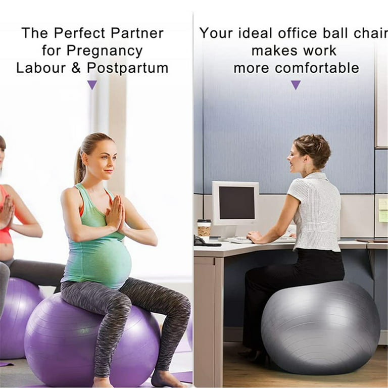 Elbourn Pilates Exercise Ball - 45/55/65/75 cm Yoga Balance Ball, Women  Pregnancy Fitness Ball Chair for Office, Home, Gym 