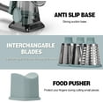 thumbnail image 6 of FANGNISN Cheese Shredder, Rotary Cheese Grater with Handle Vegetable, Slicer Grater for Kitchen, 3 Changeable Blades for Cheese Potato Zucchini Nuts Chocolate, Lx9" Wx4.25" Hx9.25", Grey Blue, 6 of 9