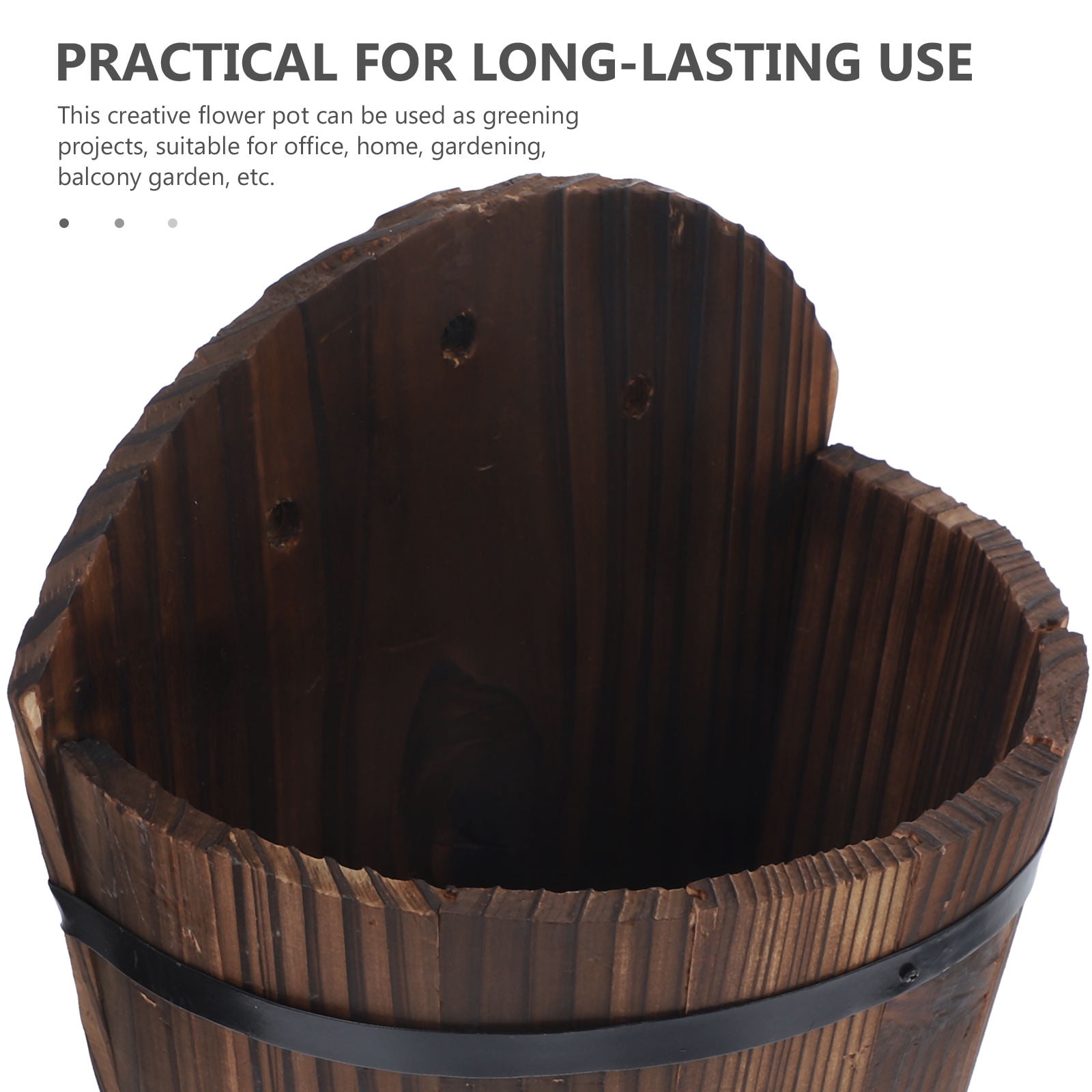 HEALEEP 2Pcs Outdoor Planters for Porch Wooden Flower Pot in 9.3X8.1X5.5in