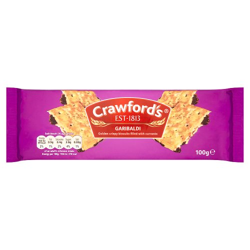 Crawford Garibaldi Biscuits - Crunchy Thin Biscuits Generously Laced With Chewy Currants