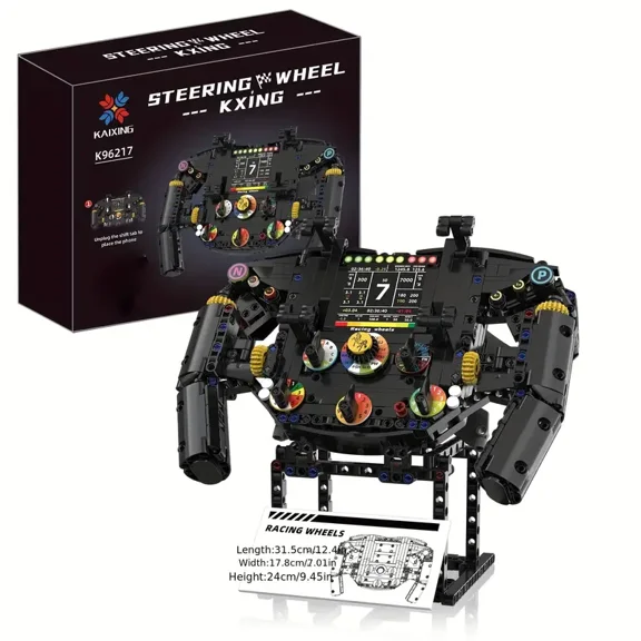 Remocguys Super Sports Car Steering Wheel Building Set, Compatible with Lego Mechanical Model with Phone Holder for Adults Boy 833PCS