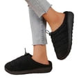 thumbnail image 5 of Slippers for Women,Cozy On Slippers For Indoor Outdoor Comfort Soft Warm Shoes Casual Loafers Winter Home Footwear,Womens Slippers,Black,9, 5 of 9