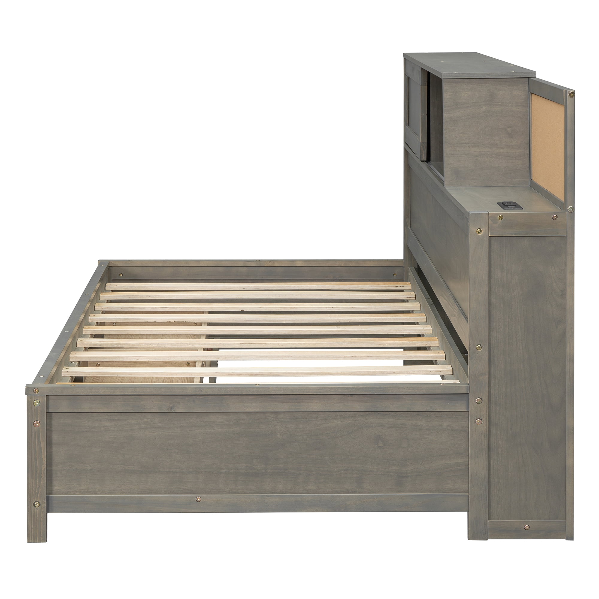 Sailvan Twin Size Wooden Daybed with 3 Storage Drawers, Upper Soft Board, Shelf, Set of Sockets