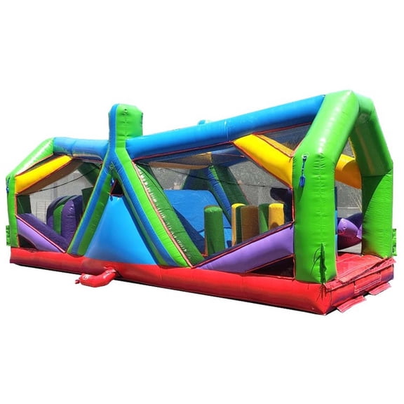 TentandTable 30' Commercial Inflatable Obstacle Course, Retro Radical Run Extreme #5