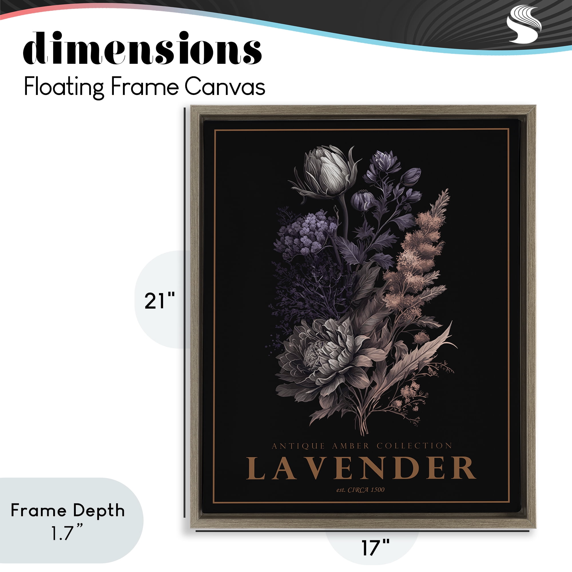 Stupell Industries Antique Lavender Bushel Brown Framed Floater Canvas Wall Art, design by Christopher Giampietro