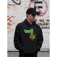thumbnail image 2 of Funny Crocodile W Pumpkin  Hoodie Men -Image by Shutterstock, Male 3X-Large, 2 of 4
