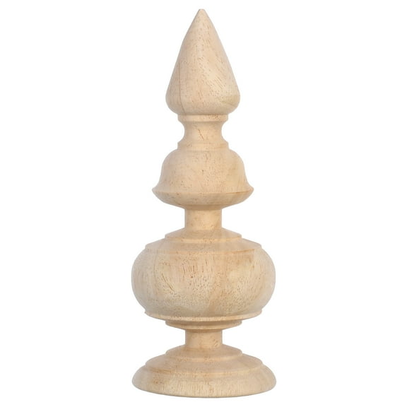 Supvox Unfinished Wood Finial Post Cap for Decorative Home Stair Railing and Fence