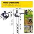 BENTISM Electric Post Hole Digger Head Earth Auger 1200W 1.6HP Powerful