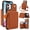 Brown, variant on Crossbody Wallet Case for iPhone 11, RFID Blocking Zipper Handbag Purse Flip Cover, Kickstand Folio Case Card Slots Holder Wrist Strap Lanyard