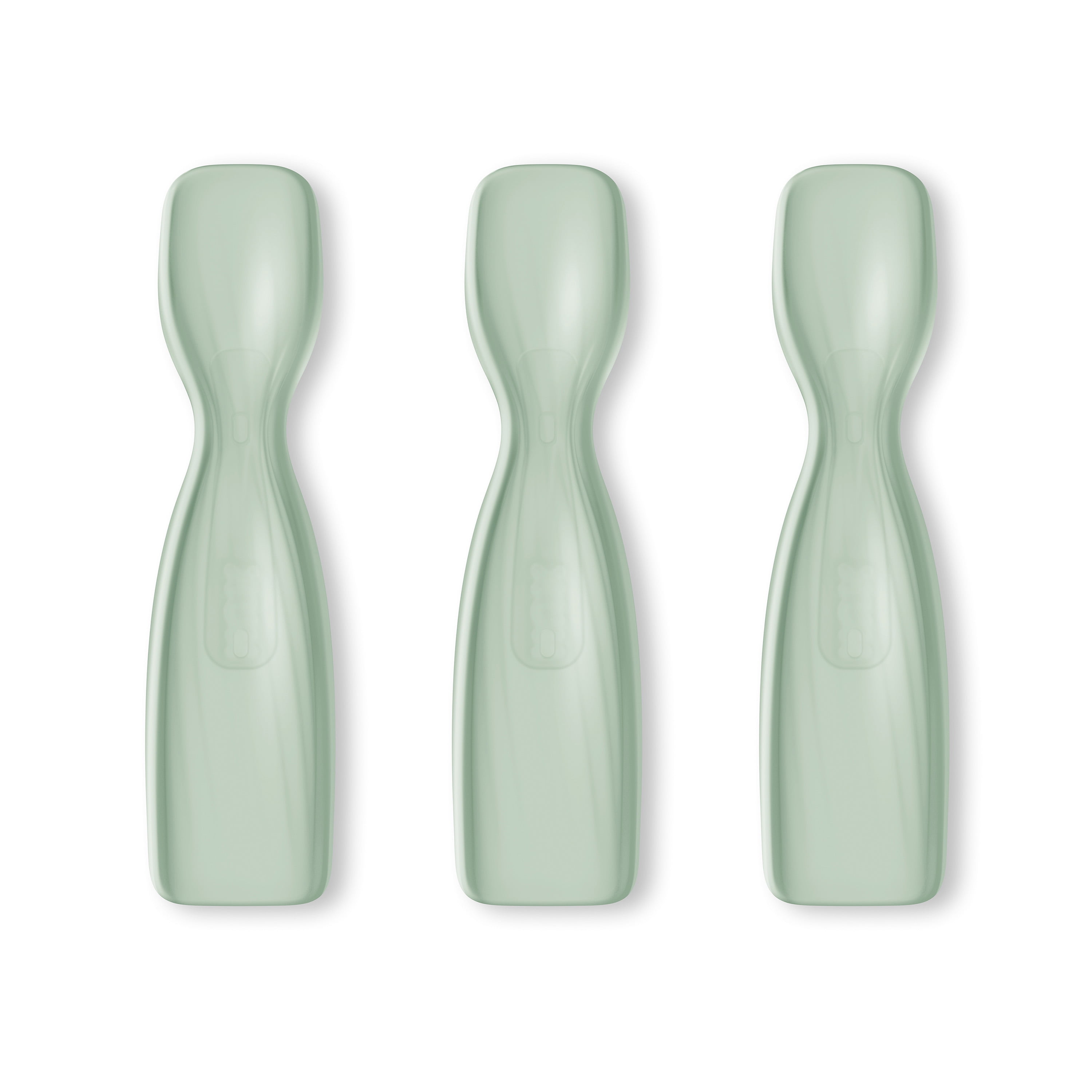 NUK Pretensil Scoop Silicone Baby Spoon, 3 Pack, Green