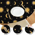 thumbnail image 4 of Black Sun Moon Star Pattern Round Fitted Tablecloth with Elastic Edge,Dining Table Cover Waterproof,Outdoor Round Tablecloth for Camping,Dining,Indoor and Outdoor, 4 of 7