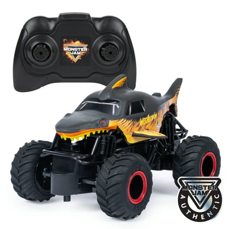 Monster Jam, Official Fire & Ice Megalodon RC Truck, 1:24 Scale, 2.4 GHz, for Ages 4 and Up