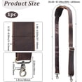 thumbnail image 2 of Correa de hombro ajustable para bolso de 57 pulgadas, de cuero marrón de grano completo, con hebilla de repuesto independiente, correas largas acolchadas para bolso de lona con doble gancho de metal., 2 of 9