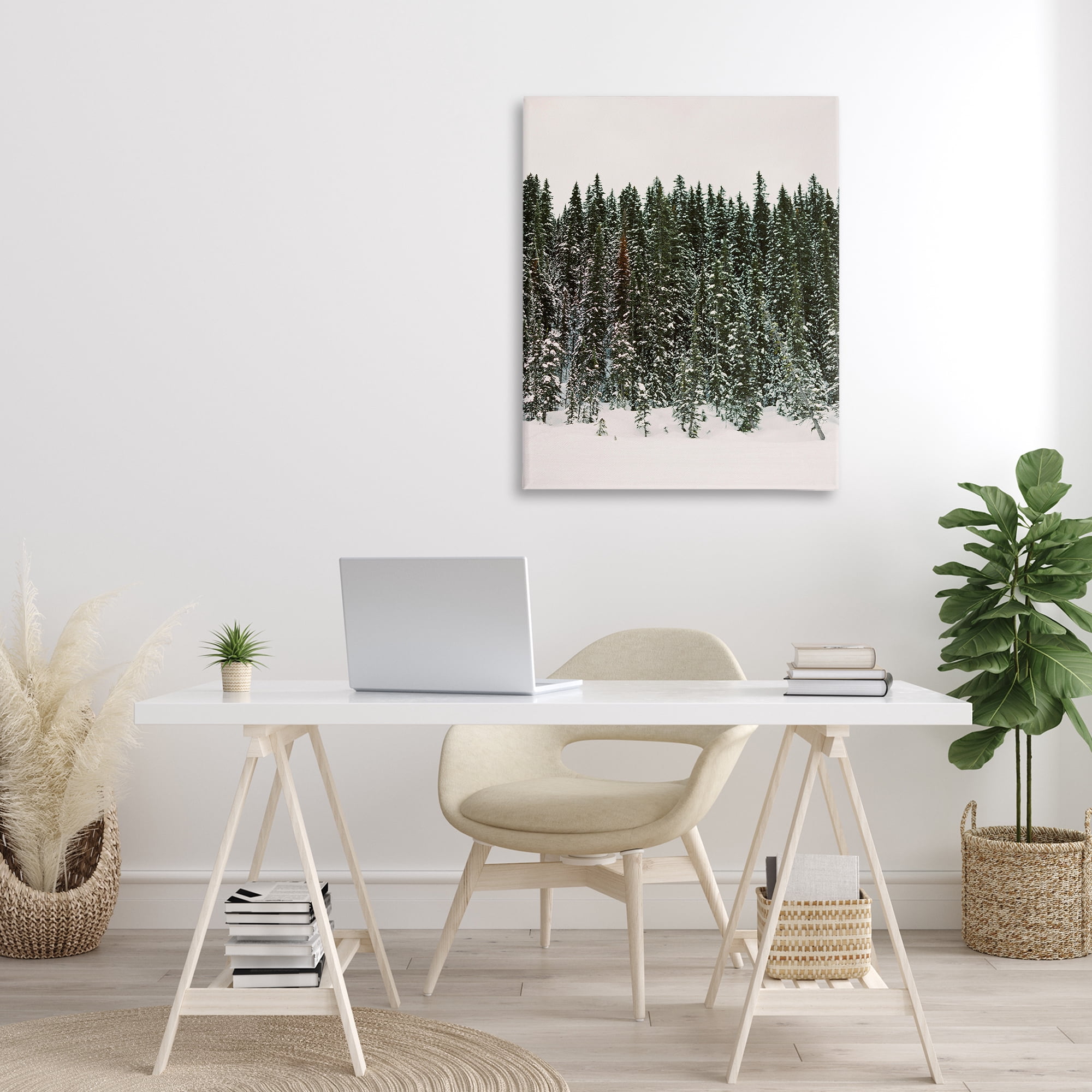 Stupell Industries Winter Forest Grove Landscape Photography Gallery Wrapped Canvas Art Print Wall Art, 30 x 40