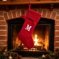 thumbnail image 5 of Christmas Stockings with Initials,16.5 Inches Large Knit Embroidered Letter Red White Christmas Stocking,Monogram Christmas Stocking for Famliy Holiday and Xmas Tree Fireplace (Letter M), 5 of 7