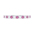thumbnail image 5 of Rosec Jewels Pink Tourmaline Semi Eternity Stackable Ring with Moissanite - Stacking Ring, 14K White Gold, US 3.50, 5 of 9