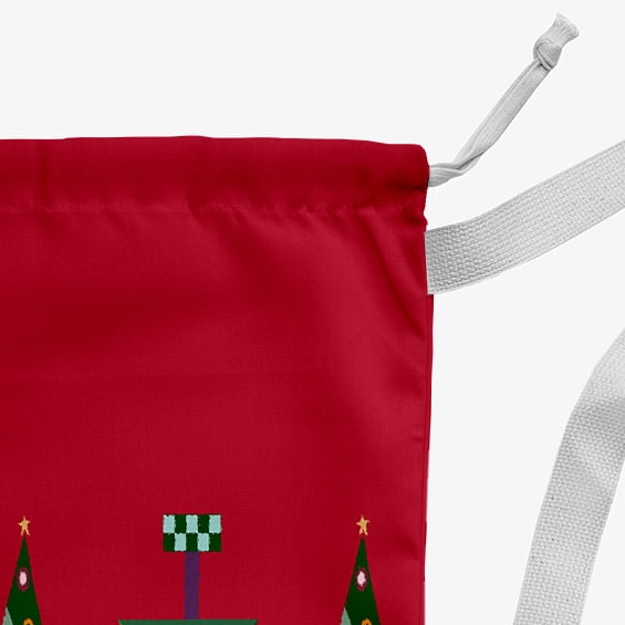 Simply Daisy Crazy Christmas 28 x 36 in Red Laundry Bag